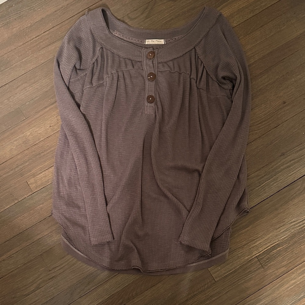 We The Free Chocolate Long Sleeve Top